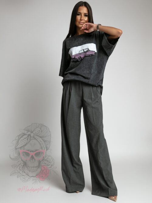 T-shirt dekatyzowany Cadilac szary