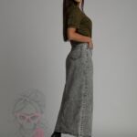 T-shirt z kieszonką Aren khaki