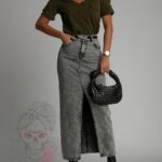 T-shirt z kieszonką Aren khaki