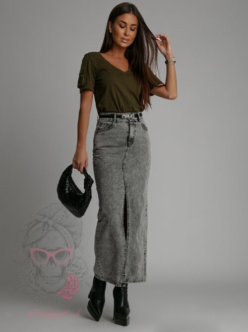 T-shirt z kieszonką Aren khaki