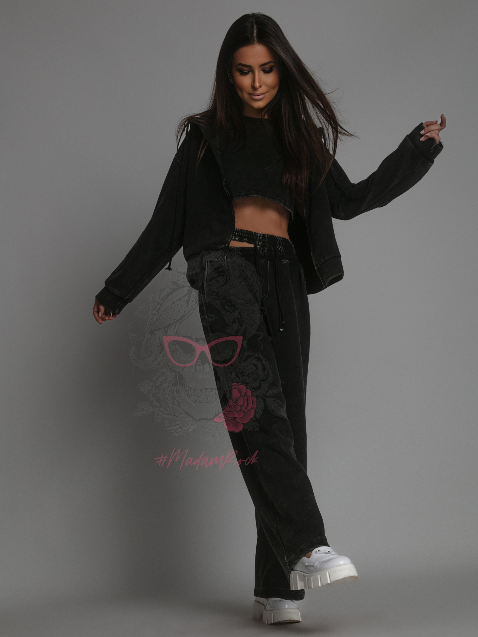 Komplet dresowy 3-częściowy Szafi dekatyzowany szary