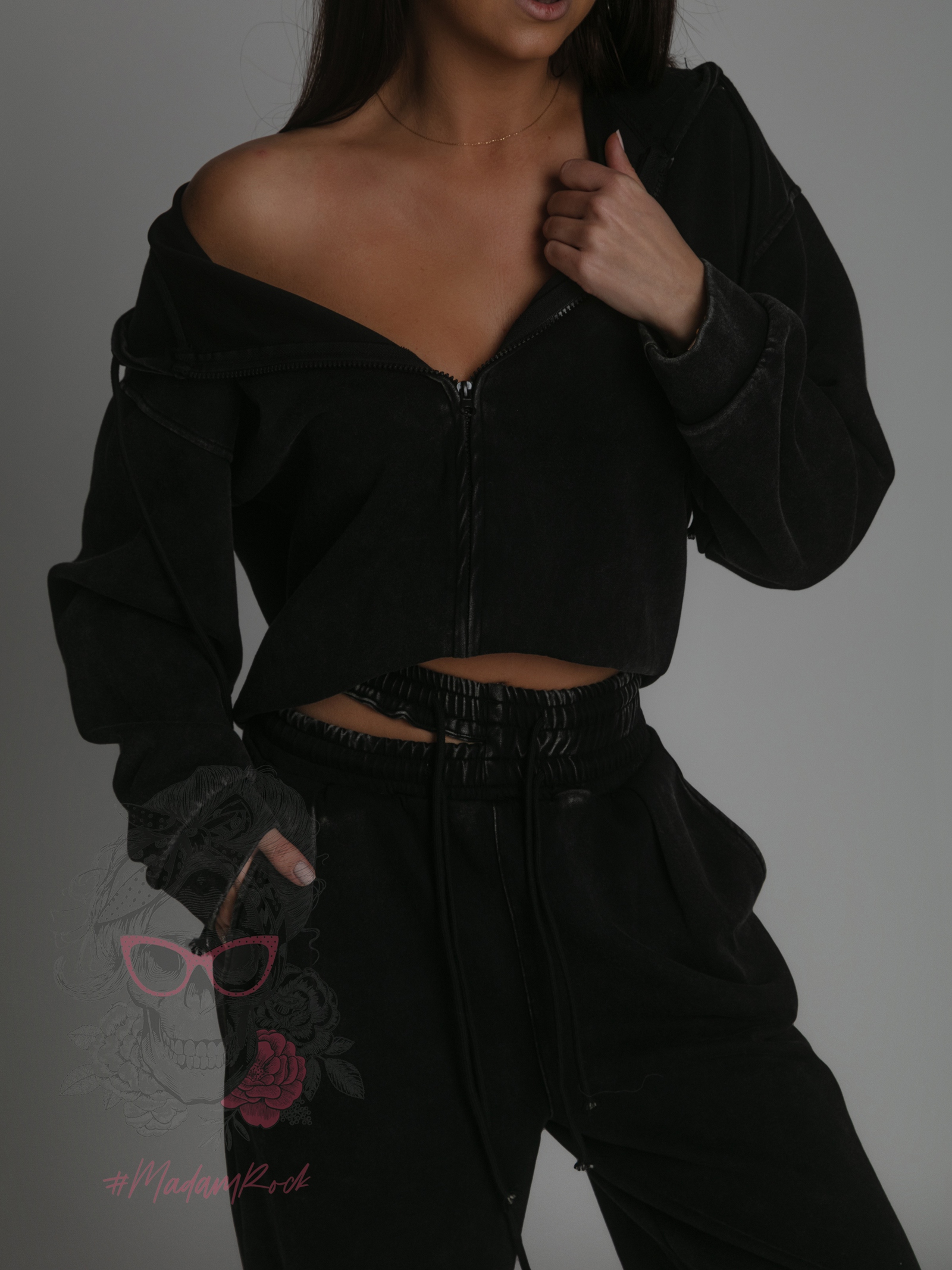 Komplet dresowy 3-częściowy Szafi dekatyzowany szary Komplet dresowy 3-częściowy Szafi dekatyzowany szary