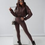 Komplet bawełniany ORIGINAL TEXTURE OLAVOGA brązowy