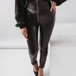 Spodnie z suwakami SILVER ZIPPERS OLAVOGA czarne