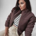 Kurtka ze stójką SHANDY OLAVOGA brązowa