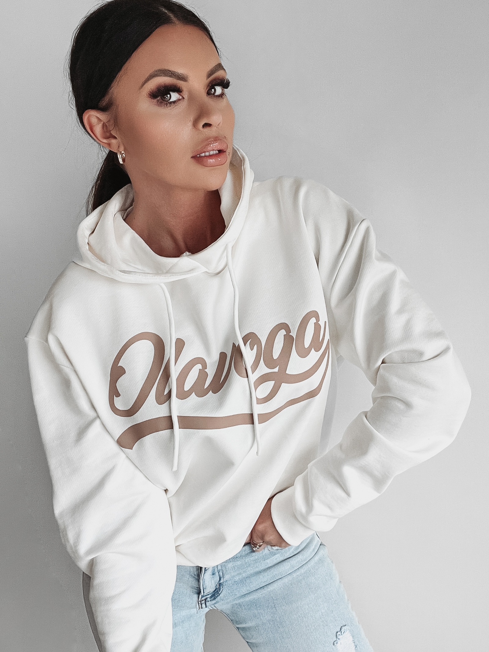 Bluza z kapturem INGA OLAVOGA ecru