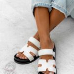 Klapki profilowane Rock Merhes białe