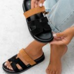 Klapki profilowane Rock Merhes II czarno-karmelowe