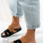 Klapki profilowane Rock Merhes II czarno-karmelowe