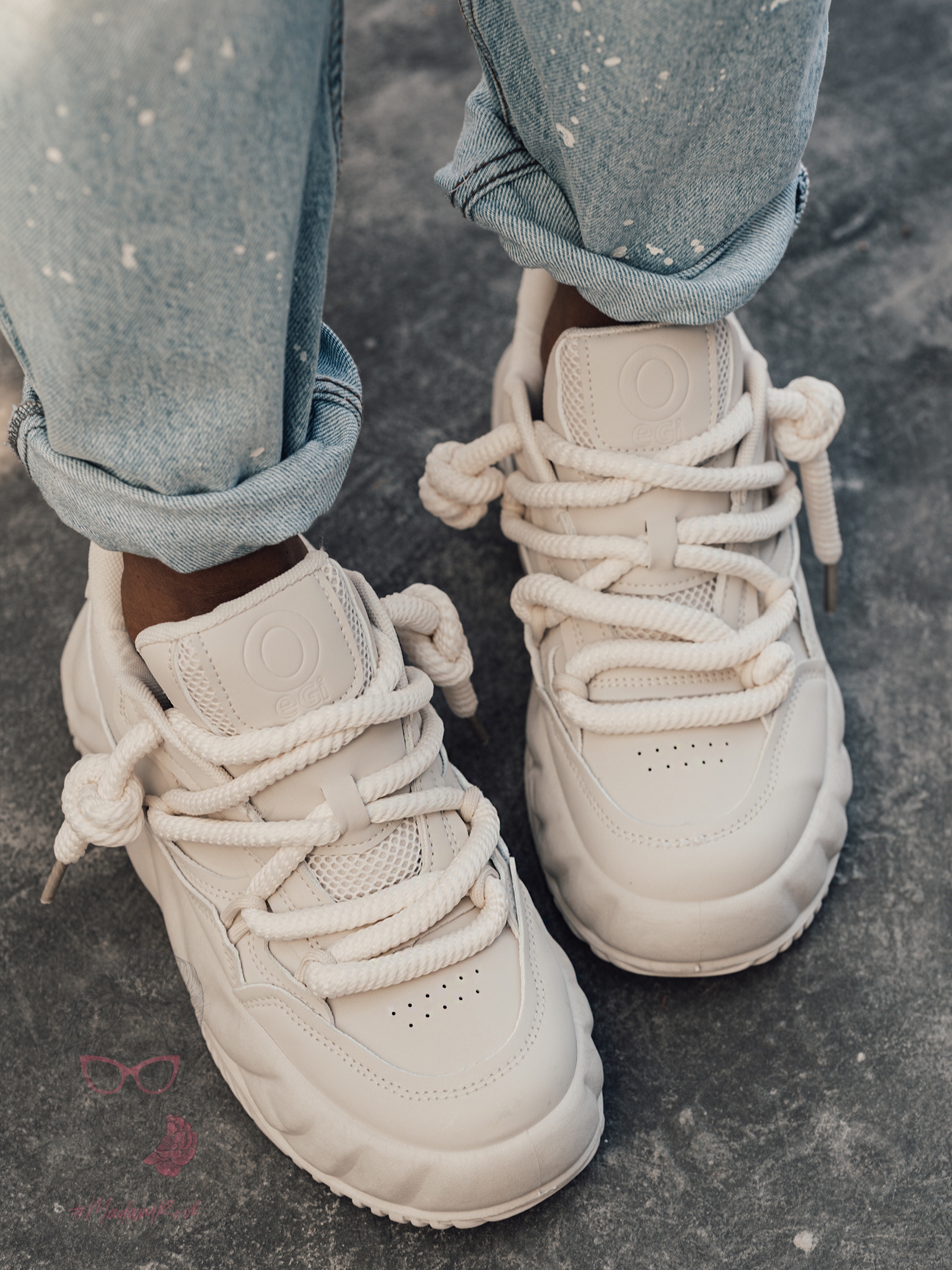 Buty sportowe na grubej podeszwie Madam Jaks beżowe Buty sportowe na grubej podeszwie Madam Jaks beżowe