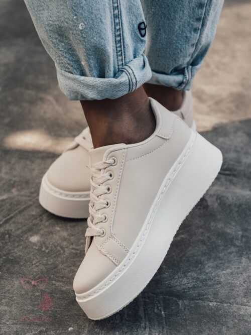 Buty sportowe na platformie Madam Goue beżowe