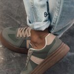 Buty sportowe na grubej podeszwie Madam Gizel khaki