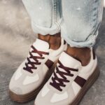 Buty sportowe na grubej podeszwie Madam Gizel bordowe