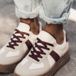 Buty sportowe na grubej podeszwie Madam Gizel bordowe