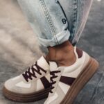 Buty sportowe na grubej podeszwie Madam Gizel bordowe