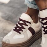 Buty sportowe na grubej podeszwie Madam Gizel bordowe