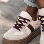 Buty sportowe na grubej podeszwie Madam Gizel bordowe