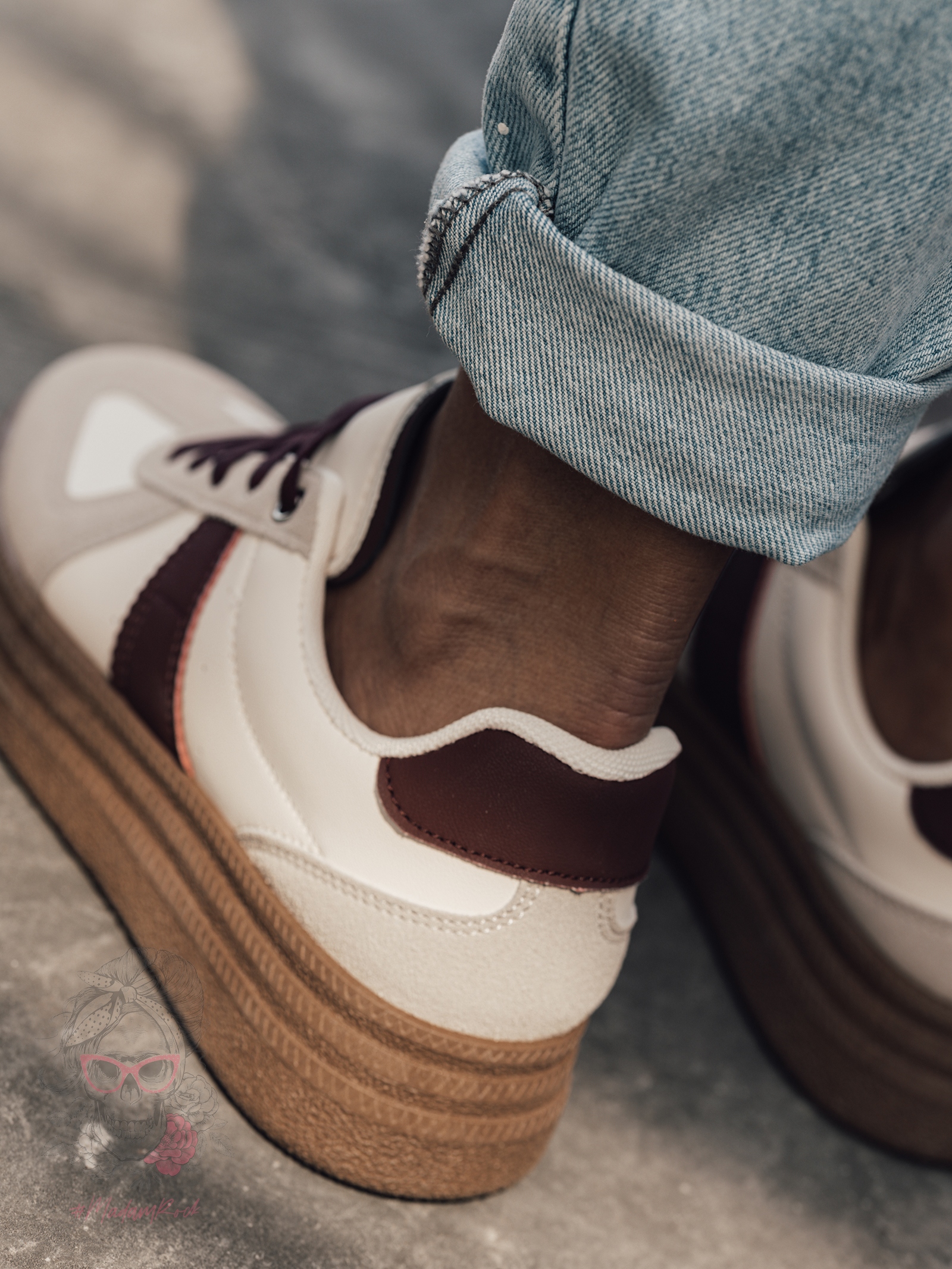 Buty sportowe na grubej podeszwie Madam Gizel bordowe Buty sportowe na grubej podeszwie Madam Gizel bordowe