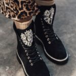 Workery zamszowe z cyrkoniami Rock Rocoro czarne