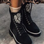 Workery zamszowe z cyrkoniami Rock Rocoro czarne