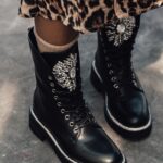 Workery skórzane z cyrkoniami Rock Rockoro II czarne