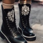 Workery skórzane z cyrkoniami Rock Rockoro II czarne