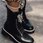 Workery skórzane z cyrkoniami Rock Rockoro II czarne