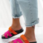 Klapki profilowane Rock Merhes II fuksja-pomarańcz