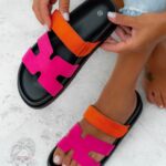 Klapki profilowane Rock Merhes II fuksja-pomarańcz