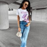 T-shirt damski z nadrukiem SAUCY OLAVOGA biały