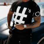 T-shirt męski z dużym printem BONES OLAVOGA czarny