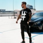 T-shirt męski z dużym printem BONES OLAVOGA czarny