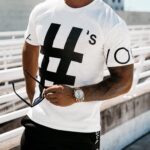 T-shirt męski z dużym printem BONES OLAVOGA biały