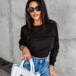 Bluza prosta oversize MERGER OLAVOGA czarna