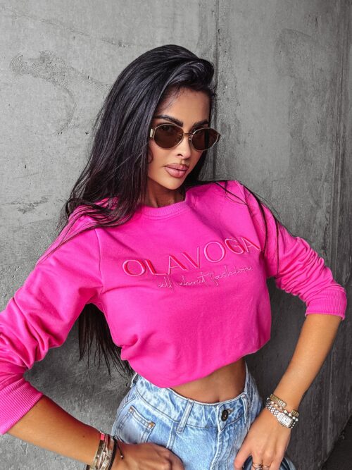 Bluza prosta oversize MERGER OLAVOGA fuksja