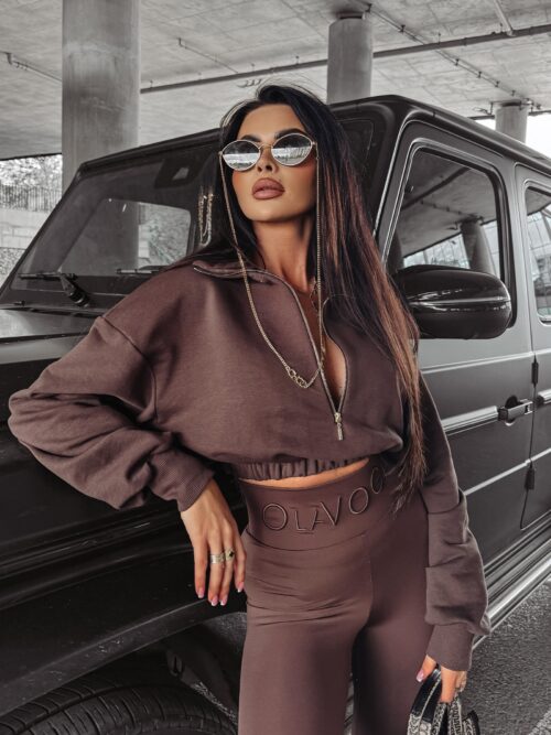 Bluza rozpinana damska CONSETT OLAVOGA brązowa