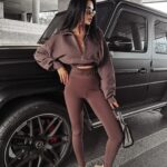 Bluza rozpinana damska CONSETT OLAVOGA brązowa