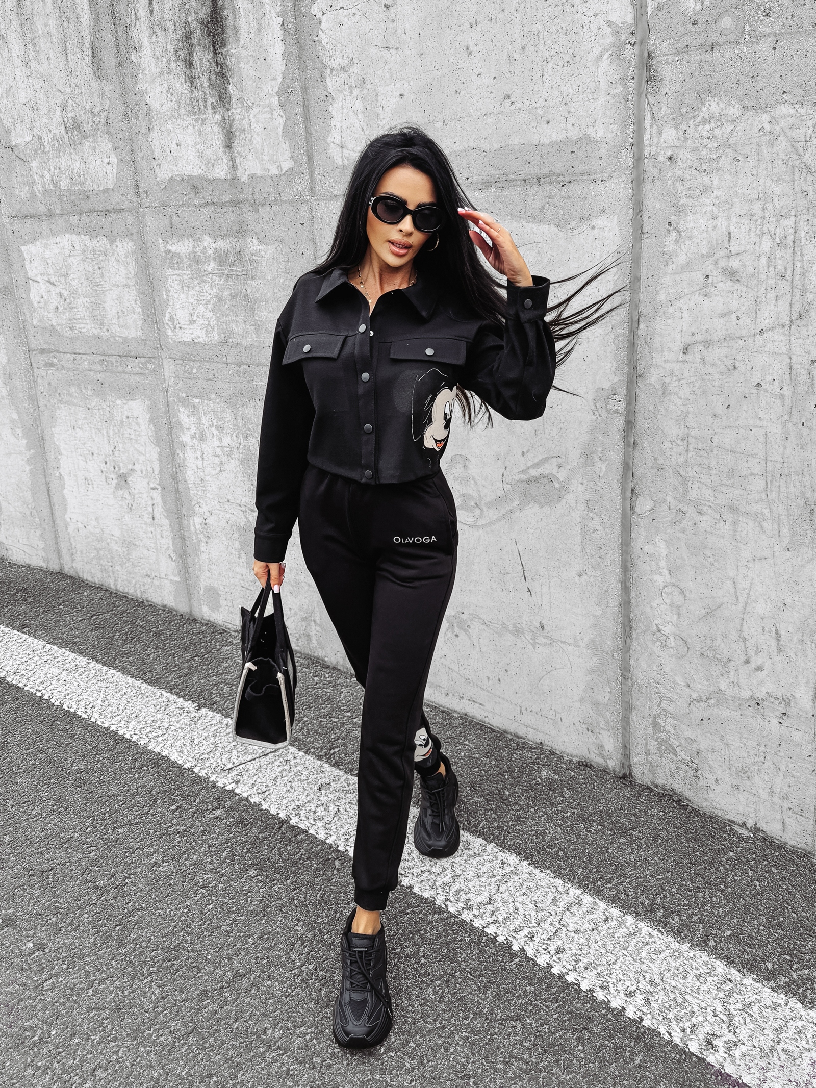 Koszula krótka na napy FRIENDSHIP OLAVOGA czarna