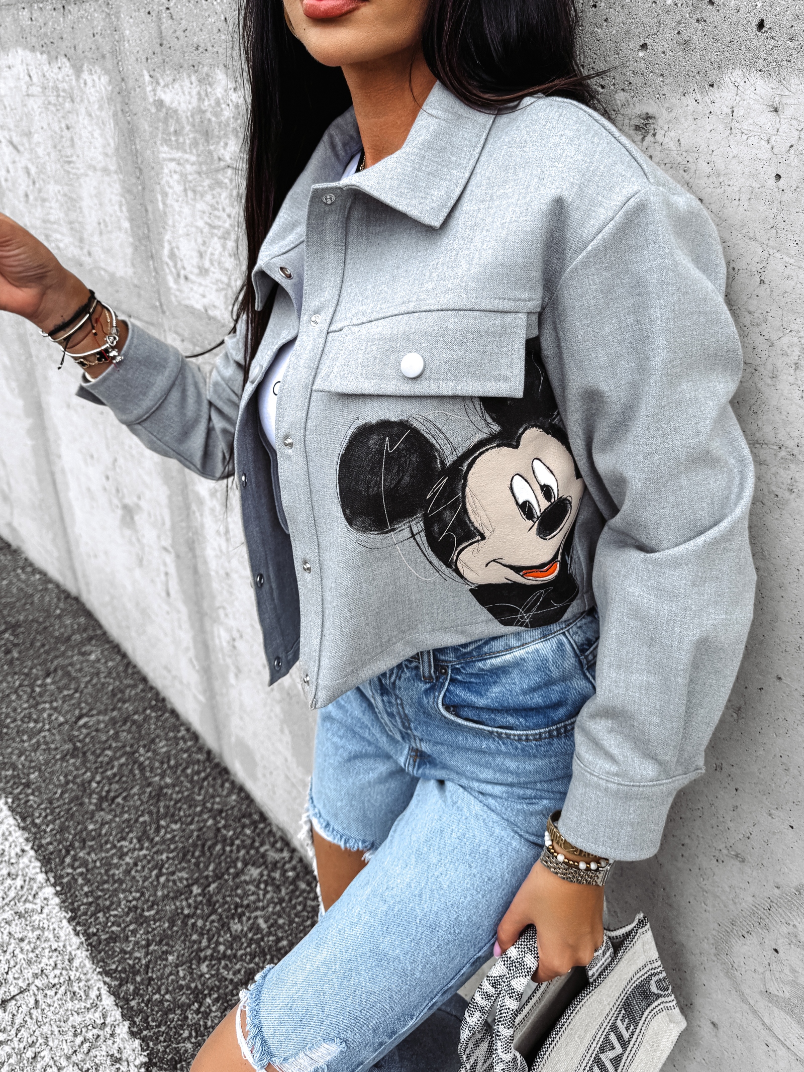 Koszula krótka na napy FRIENDSHIP OLAVOGA szara