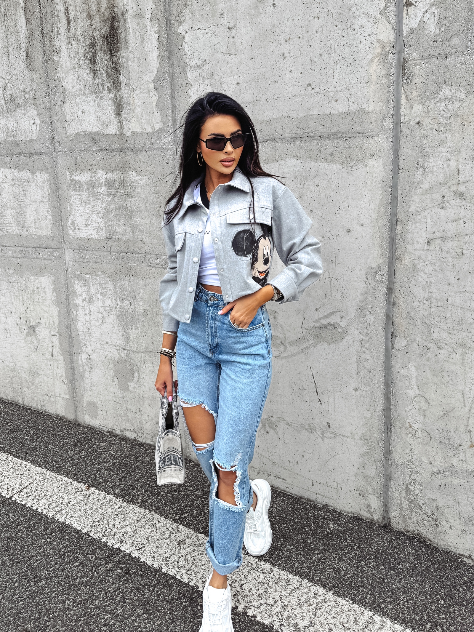 Koszula krótka na napy FRIENDSHIP OLAVOGA szara