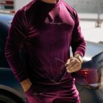 Komplet dres męski welurowy HEYDAY OLAVOGA śliwka