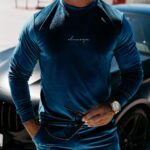 Komplet dres męski welurowy HEYDAY OLAVOGA morski