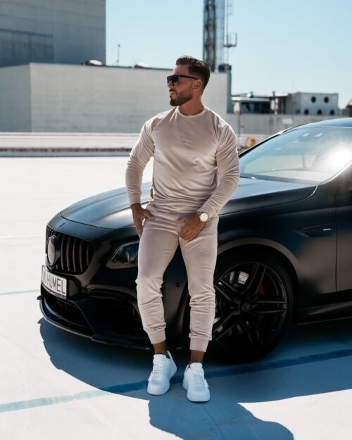 Komplet dres męski welurowy HEYDAY OLAVOGA beżowy