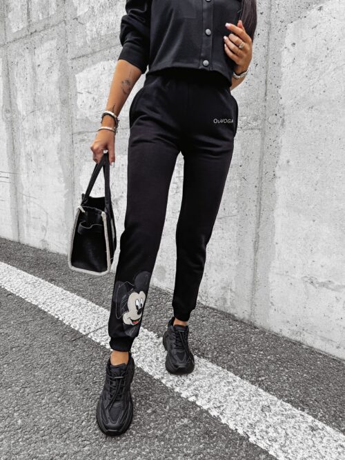 Spodnie dresowe z myszką Mickey SUPERION OLAVOGA czarne