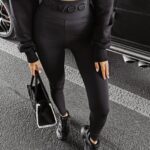 Legginsy wyszczuplające elastyczne LEAF OLAVOGA czarne