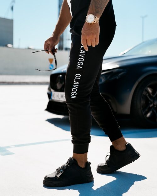 Spodnie dresowe męskie REVERS OLAVOGA czarne