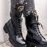 Workery skórzane Rock Happo czarne