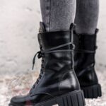 Workery skórzane Rock Happo czarne