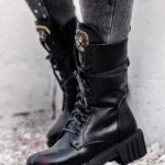 Workery skórzane Rock Happo czarne