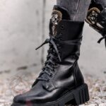 Workery skórzane Rock Happo czarne